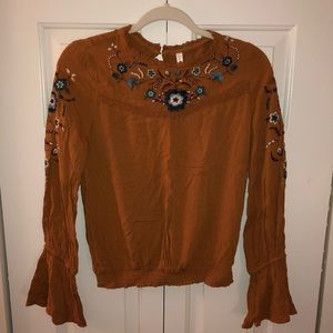 Xhilaration Fall-Orange Top